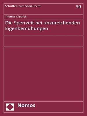 cover image of Die Sperrzeit bei unzureichenden Eigenbemühungen